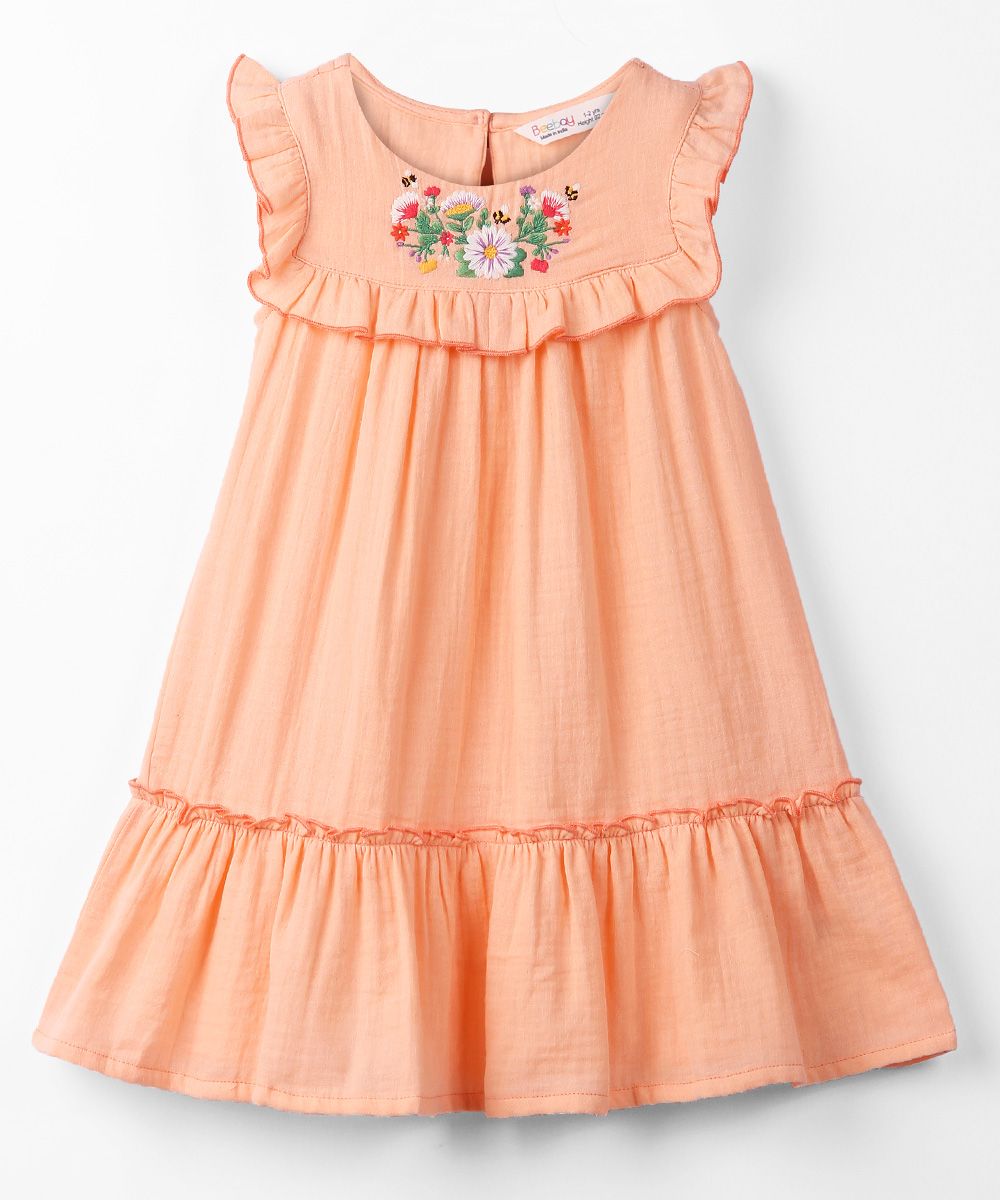 Floral Embroidered Gauze Dress beebay Floral Embroidered Gauze Dress beebay